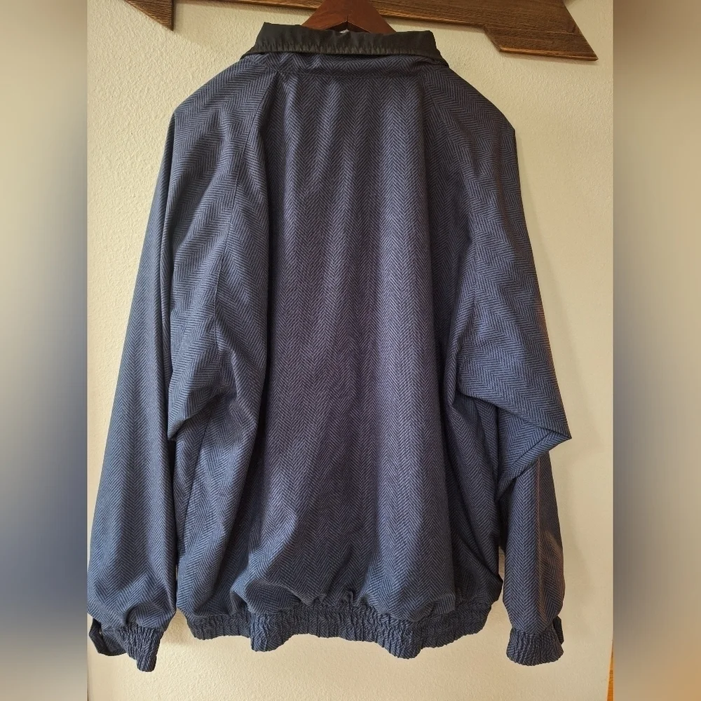 Tourney Gore-Tex Mens Golf Jacket Herringbone Navy Waterproof 1/4 Zip Size L